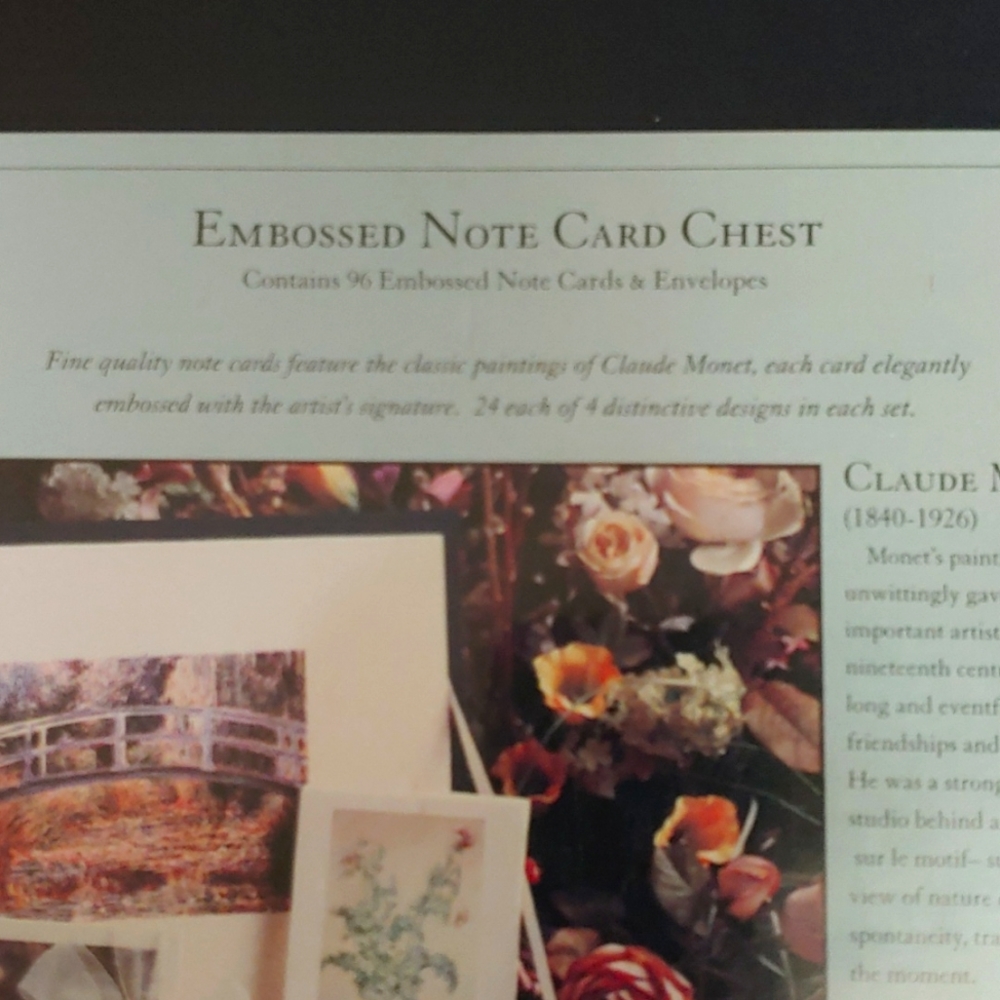 Embossed Note Card Chest - Claude Monet - Picture 5 of 6
